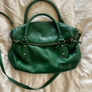 Kate Spade cross body bag. Green. Leather. Gently worn.